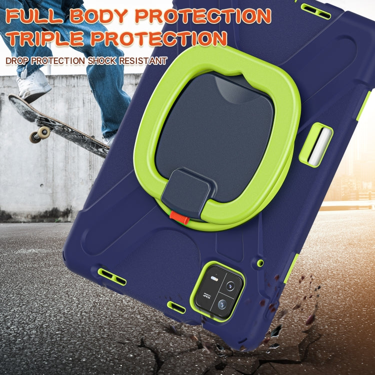 For Xiaomi Pad 6 / 6 Pro Silicone Hybrid PC Tablet Case with Holder & Shoulder Strap(Navy Blue Olivine) -  by PMC TechLife | Online Shopping South Africa | PMC TechLife