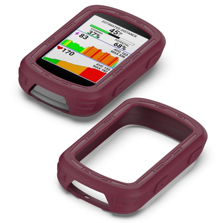For Garmin Edge 840 / Edge 540 Stopwatch Armor Silicone Protective Case(Wine Red) - Watch Cases by PMC TechLife | Online Shopping South Africa | PMC TechLife