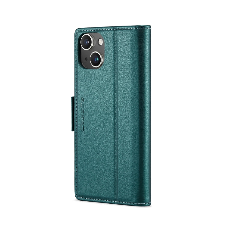 For iPhone 14 Plus CaseMe 023 Butterfly Buckle Litchi Texture RFID Anti-theft Leather Phone Case(Pearly Blue) - iPhone 14 Plus Cases by CaseMe | Online Shopping South Africa | PMC TechLife | Buy Now Pay Later Mobicred