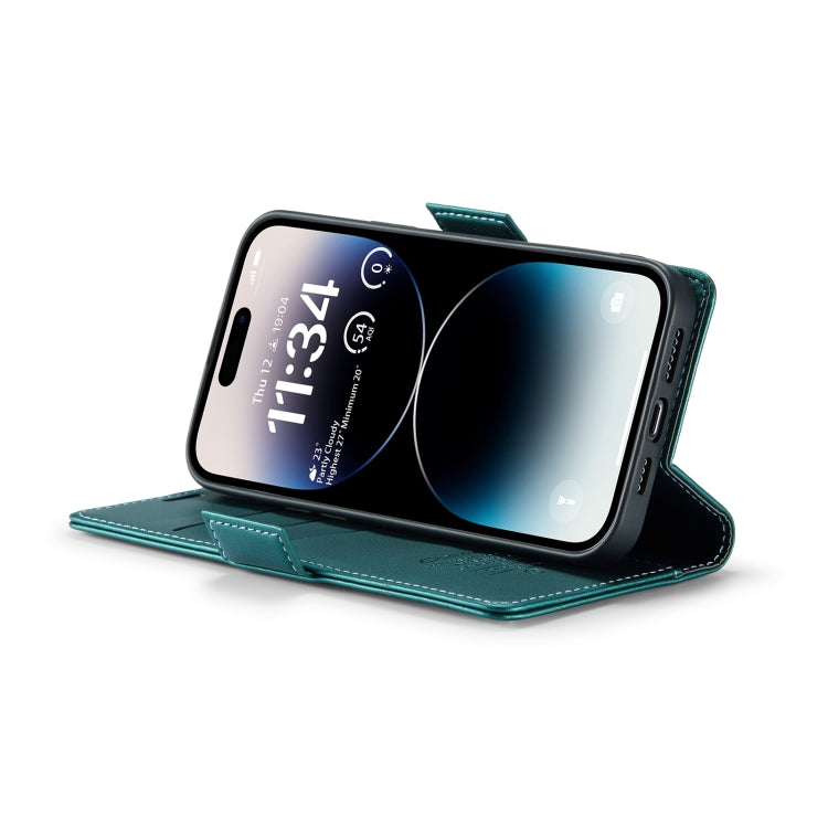 For iPhone 14 Pro Max CaseMe 023 Butterfly Buckle Litchi Texture RFID Anti-theft Leather Phone Case(Pearly Blue) - iPhone 14 Pro Max Cases by CaseMe | Online Shopping South Africa | PMC TechLife