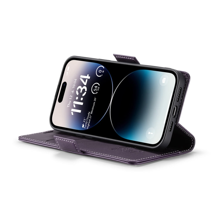 For iPhone 14 Pro Max CaseMe 023 Butterfly Buckle Litchi Texture RFID Anti-theft Leather Phone Case(Pearly Purple) - iPhone 14 Pro Max Cases by CaseMe | Online Shopping South Africa | PMC TechLife | Buy Now Pay Later Mobicred