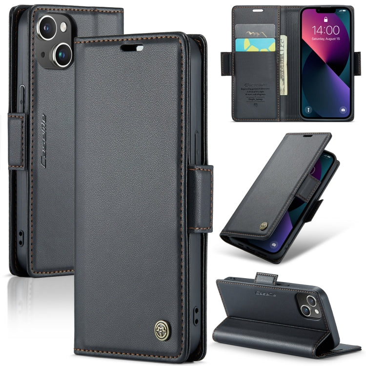 For iPhone 13 mini CaseMe 023 Butterfly Buckle Litchi Texture RFID Anti-theft Leather Phone Case(Black) - iPhone 13 mini Cases by CaseMe | Online Shopping South Africa | PMC TechLife | Buy Now Pay Later Mobicred