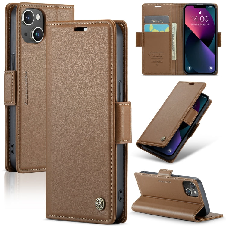 For iPhone 13 mini CaseMe 023 Butterfly Buckle Litchi Texture RFID Anti-theft Leather Phone Case(Brown) - iPhone 13 mini Cases by CaseMe | Online Shopping South Africa | PMC TechLife | Buy Now Pay Later Mobicred