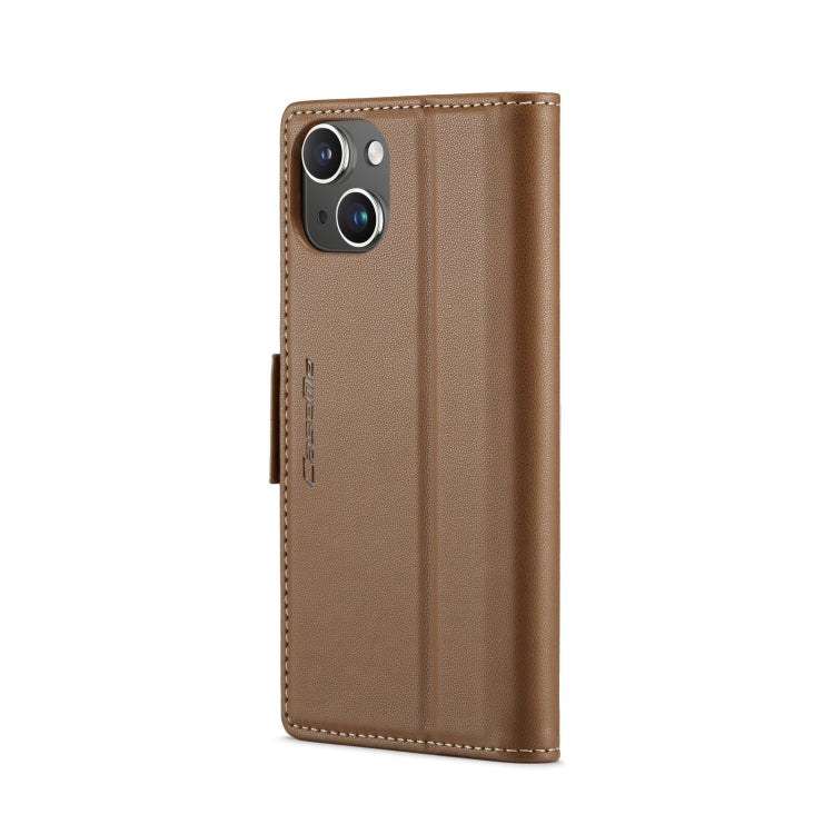 For iPhone 13 mini CaseMe 023 Butterfly Buckle Litchi Texture RFID Anti-theft Leather Phone Case(Brown) - iPhone 13 mini Cases by CaseMe | Online Shopping South Africa | PMC TechLife | Buy Now Pay Later Mobicred