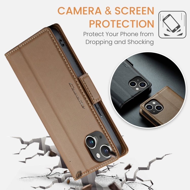 For iPhone 13 mini CaseMe 023 Butterfly Buckle Litchi Texture RFID Anti-theft Leather Phone Case(Brown) - iPhone 13 mini Cases by CaseMe | Online Shopping South Africa | PMC TechLife | Buy Now Pay Later Mobicred