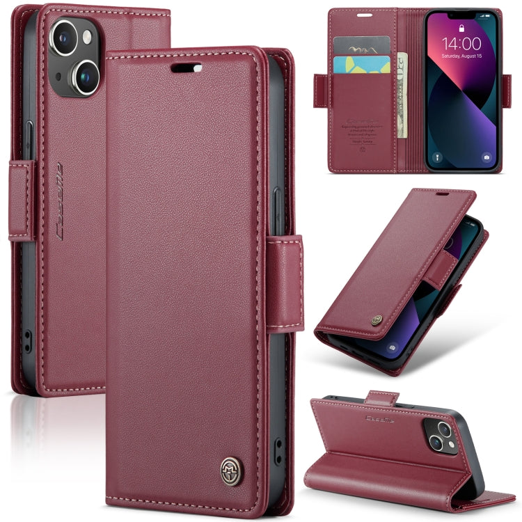 For iPhone 13 mini CaseMe 023 Butterfly Buckle Litchi Texture RFID Anti-theft Leather Phone Case(Wine Red) - iPhone 13 mini Cases by CaseMe | Online Shopping South Africa | PMC TechLife