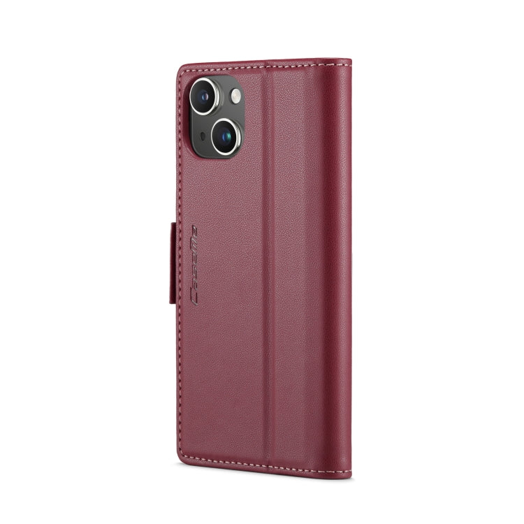 For iPhone 13 mini CaseMe 023 Butterfly Buckle Litchi Texture RFID Anti-theft Leather Phone Case(Wine Red) - iPhone 13 mini Cases by CaseMe | Online Shopping South Africa | PMC TechLife