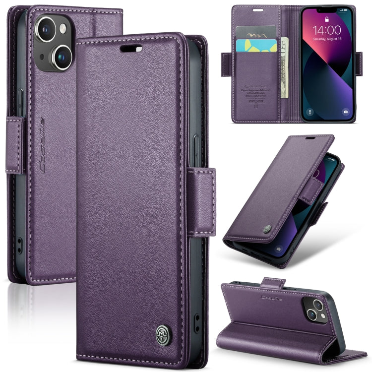 For iPhone 13 mini CaseMe 023 Butterfly Buckle Litchi Texture RFID Anti-theft Leather Phone Case(Pearly Purple) - iPhone 13 mini Cases by CaseMe | Online Shopping South Africa | PMC TechLife