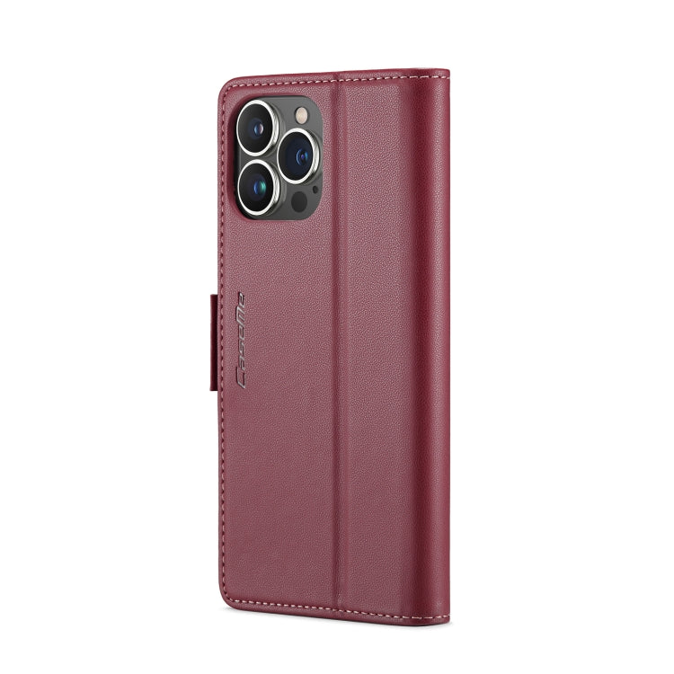 For iPhone 13 Pro CaseMe 023 Butterfly Buckle Litchi Texture RFID Anti-theft Leather Phone Case(Wine Red) - iPhone 13 Pro Cases by CaseMe | Online Shopping South Africa | PMC TechLife