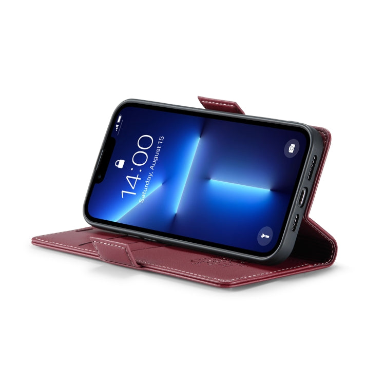 For iPhone 13 Pro Max CaseMe 023 Butterfly Buckle Litchi Texture RFID Anti-theft Leather Phone Case(Wine Red) - iPhone 13 Pro Max Cases by CaseMe | Online Shopping South Africa | PMC TechLife | Buy Now Pay Later Mobicred