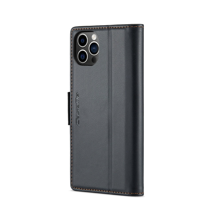 For iPhone 12 Pro Max CaseMe 023 Butterfly Buckle Litchi Texture RFID Anti-theft Leather Phone Case(Black) - iPhone 12 Pro Max Cases by CaseMe | Online Shopping South Africa | PMC TechLife | Buy Now Pay Later Mobicred