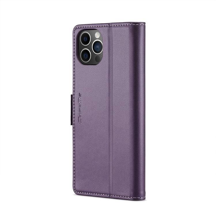 For iPhone 12 Pro Max CaseMe 023 Butterfly Buckle Litchi Texture RFID Anti-theft Leather Phone Case(Pearly Purple) - iPhone 12 Pro Max Cases by CaseMe | Online Shopping South Africa | PMC TechLife | Buy Now Pay Later Mobicred