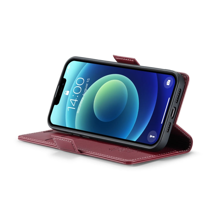 For iPhone 12 mini CaseMe 023 Butterfly Buckle Litchi Texture RFID Anti-theft Leather Phone Case(Wine Red) - iPhone 12 mini Cases by CaseMe | Online Shopping South Africa | PMC TechLife | Buy Now Pay Later Mobicred