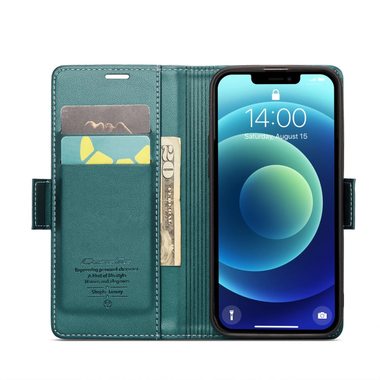 For iPhone 12 mini CaseMe 023 Butterfly Buckle Litchi Texture RFID Anti-theft Leather Phone Case(Pearly Blue) - iPhone 12 mini Cases by CaseMe | Online Shopping South Africa | PMC TechLife | Buy Now Pay Later Mobicred