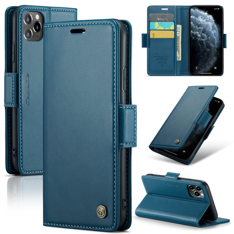 For iPhone 11 Pro CaseMe 023 Butterfly Buckle Litchi Texture RFID Anti-theft Leather Phone Case(Blue) - iPhone 11 Pro Cases by CaseMe | Online Shopping South Africa | PMC TechLife | Buy Now Pay Later Mobicred