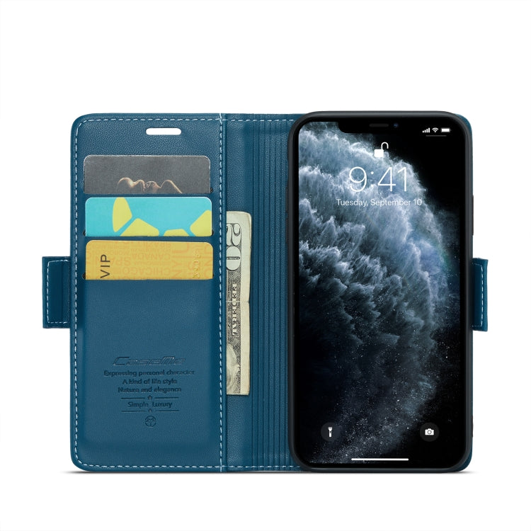 For iPhone 11 Pro CaseMe 023 Butterfly Buckle Litchi Texture RFID Anti-theft Leather Phone Case(Blue) - iPhone 11 Pro Cases by CaseMe | Online Shopping South Africa | PMC TechLife | Buy Now Pay Later Mobicred