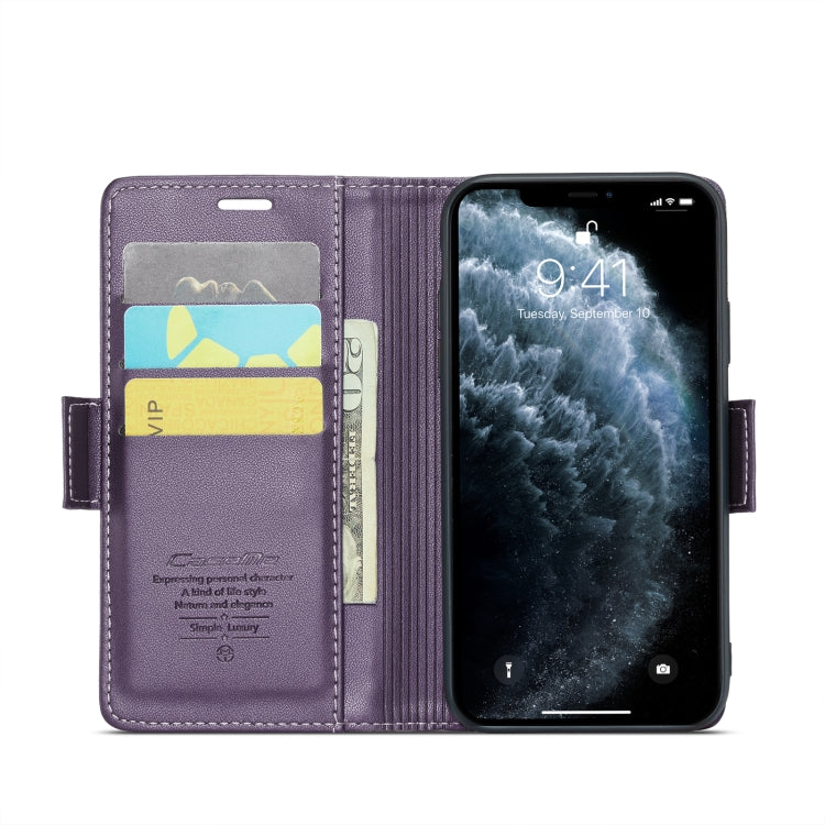 For iPhone 11 Pro CaseMe 023 Butterfly Buckle Litchi Texture RFID Anti-theft Leather Phone Case(Pearly Purple) - iPhone 11 Pro Cases by CaseMe | Online Shopping South Africa | PMC TechLife | Buy Now Pay Later Mobicred