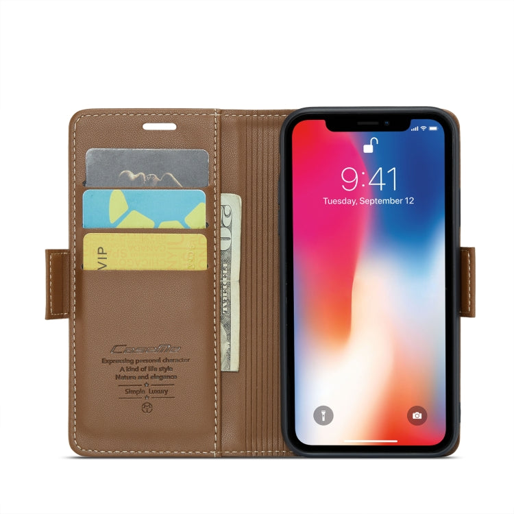 For iPhone XS Max CaseMe 023 Butterfly Buckle Litchi Texture RFID Anti-theft Leather Phone Case(Brown) - More iPhone Cases by CaseMe | Online Shopping South Africa | PMC TechLife