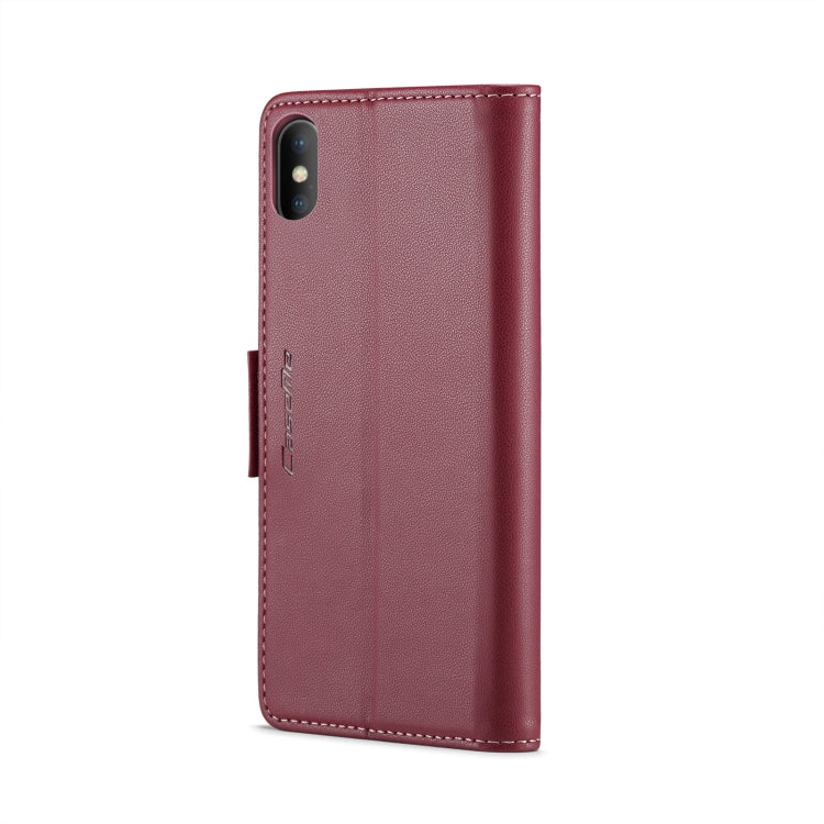 For iPhone XS Max CaseMe 023 Butterfly Buckle Litchi Texture RFID Anti-theft Leather Phone Case(Wine Red) - More iPhone Cases by CaseMe | Online Shopping South Africa | PMC TechLife | Buy Now Pay Later Mobicred