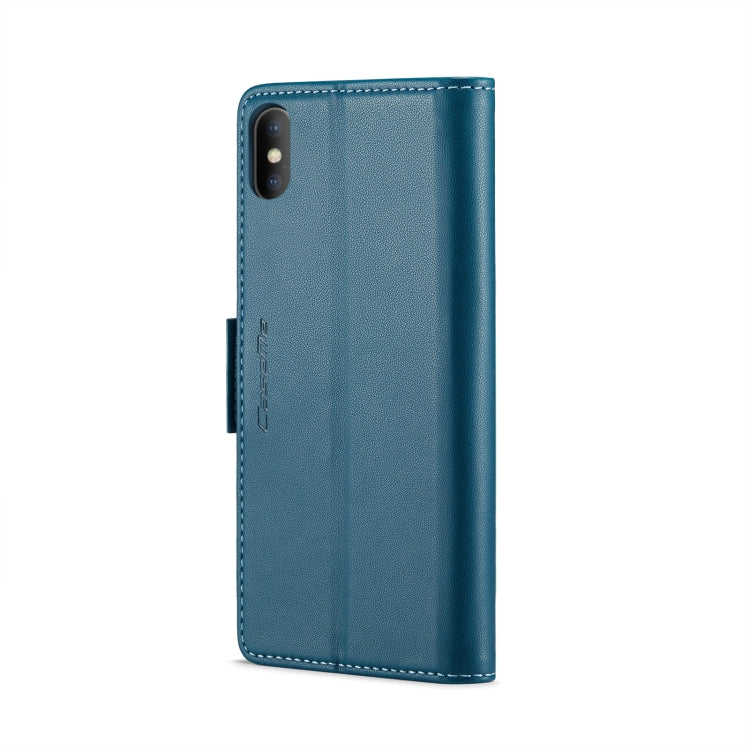 For iPhone XS Max CaseMe 023 Butterfly Buckle Litchi Texture RFID Anti-theft Leather Phone Case(Blue) - More iPhone Cases by CaseMe | Online Shopping South Africa | PMC TechLife | Buy Now Pay Later Mobicred