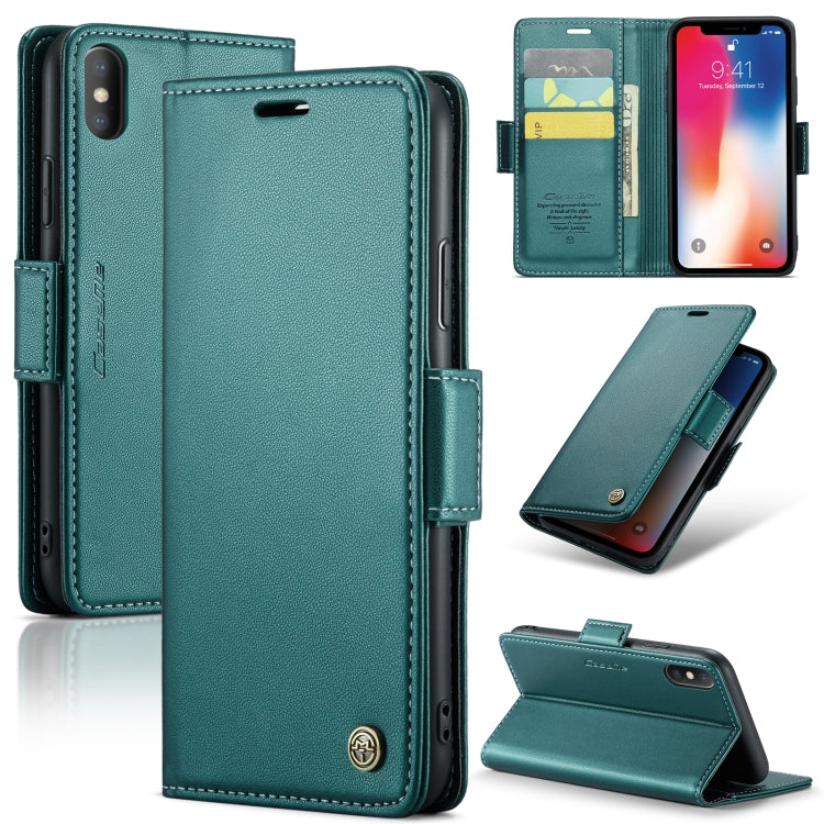 For iPhone XS Max CaseMe 023 Butterfly Buckle Litchi Texture RFID Anti-theft Leather Phone Case(Pearly Blue) - More iPhone Cases by CaseMe | Online Shopping South Africa | PMC TechLife
