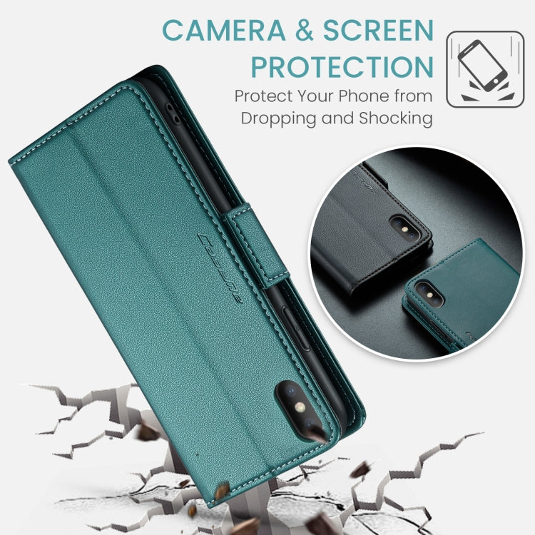 For iPhone XS CaseMe 023 Butterfly Buckle Litchi Texture RFID Anti-theft Leather Phone Case(Pearly Blue) - More iPhone Cases by CaseMe | Online Shopping South Africa | PMC TechLife | Buy Now Pay Later Mobicred