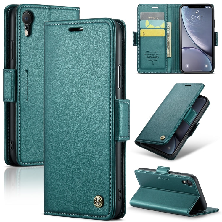 For iPhone XR CaseMe 023 Butterfly Buckle Litchi Texture RFID Anti-theft Leather Phone Case(Pearly Blue) - More iPhone Cases by CaseMe | Online Shopping South Africa | PMC TechLife