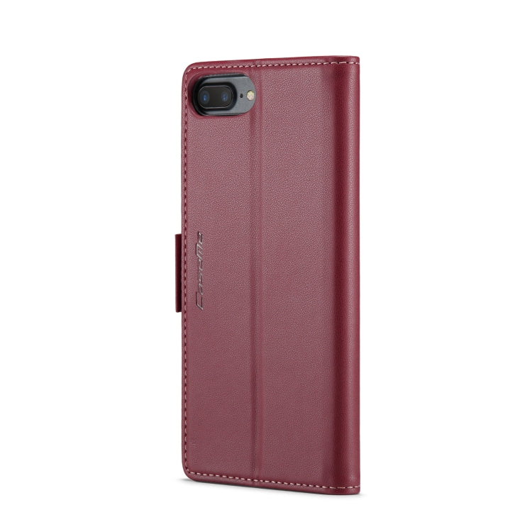 For iPhone 6 Plus/7 Plus/8 Plus CaseMe 023 Butterfly Buckle Litchi Texture RFID Anti-theft Leather Phone Case(Wine Red) - More iPhone Cases by CaseMe | Online Shopping South Africa | PMC TechLife