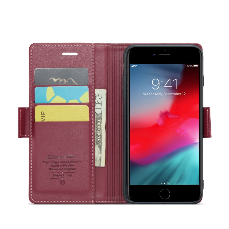 For iPhone 6 Plus/7 Plus/8 Plus CaseMe 023 Butterfly Buckle Litchi Texture RFID Anti-theft Leather Phone Case(Wine Red) - More iPhone Cases by CaseMe | Online Shopping South Africa | PMC TechLife