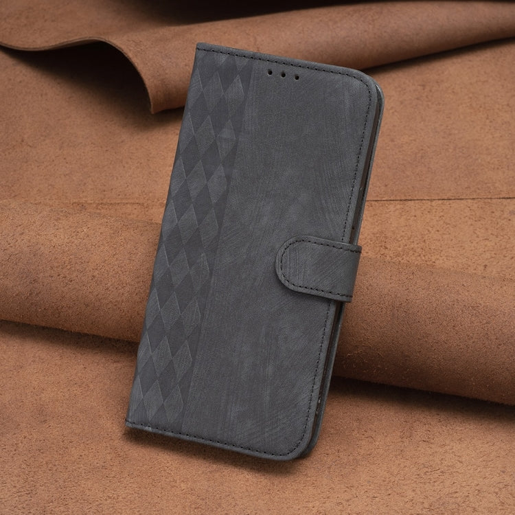 For iPhone 14 Plus Plaid Embossed Leather Phone Case(Black) - free shipping - PMC TechLife - Order now!