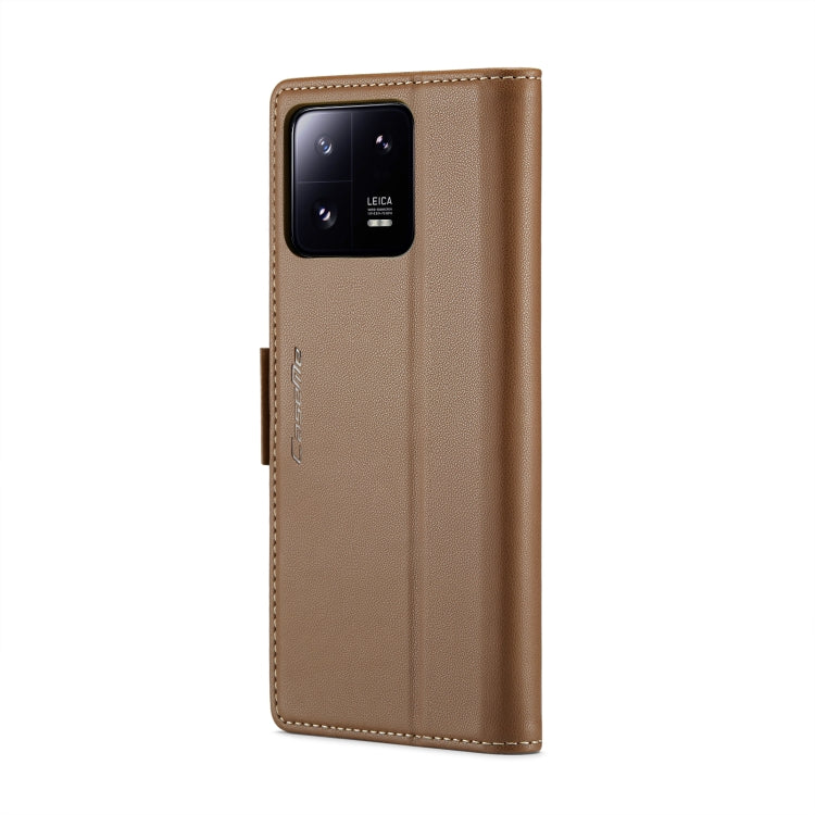 For Xiaomi 13 Pro CaseMe 023 Butterfly Buckle Litchi Texture RFID Anti-theft Leather Phone Case(Brown) - free shipping - PMC TechLife - Order now!