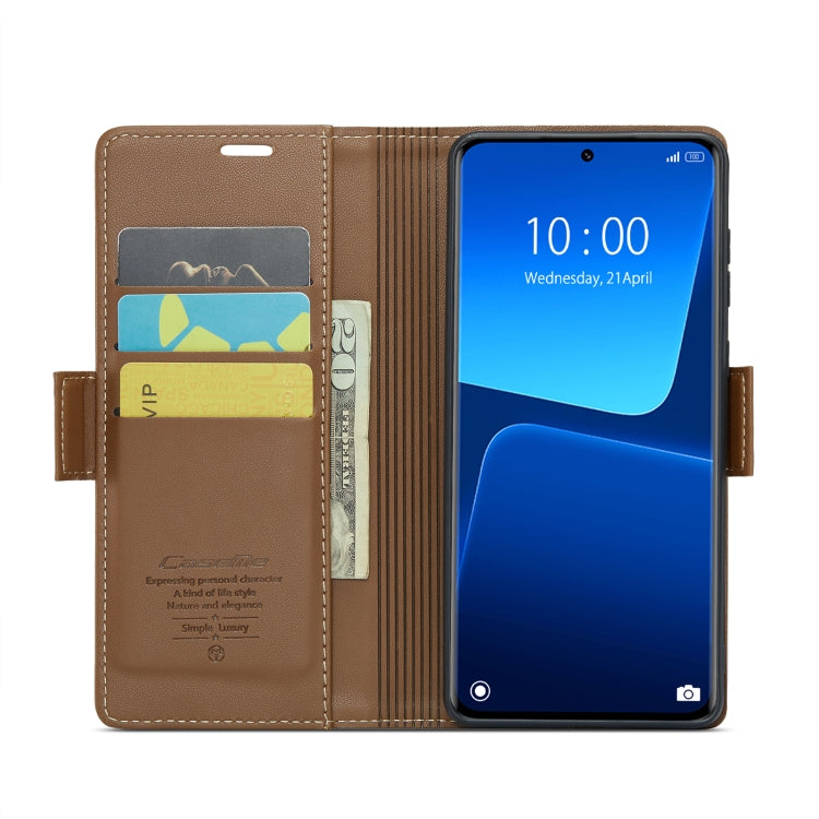 For Xiaomi 13 Pro CaseMe 023 Butterfly Buckle Litchi Texture RFID Anti-theft Leather Phone Case(Brown) - free shipping - PMC TechLife - Order now!