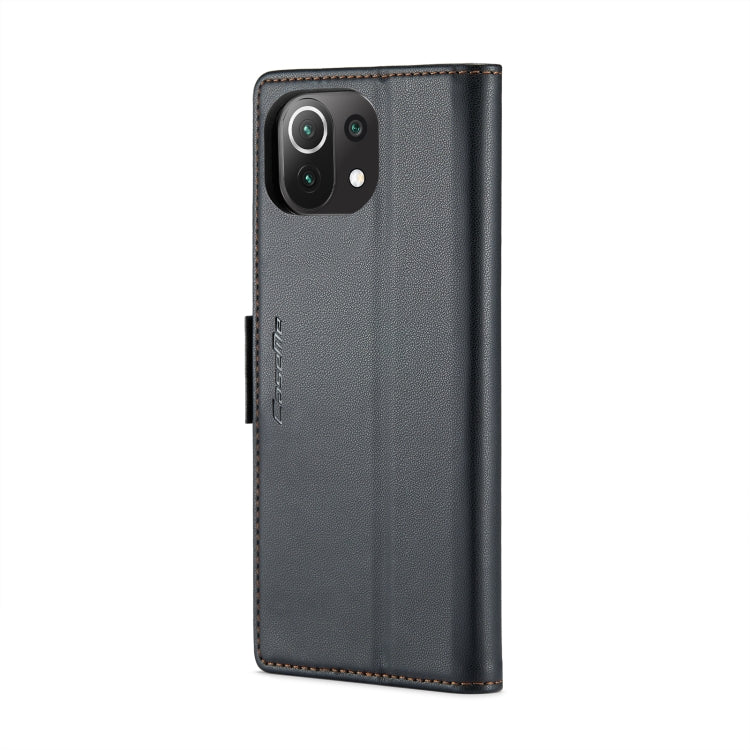For Xiaomi Mi 11 Lite CaseMe 023 Butterfly Buckle Litchi Texture RFID Anti-theft Leather Phone Case(Black) - free shipping - PMC TechLife - Order now!