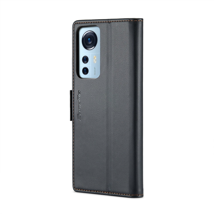 For Xiaomi 12 / 12X / 12S CaseMe 023 Butterfly Buckle Litchi Texture RFID Anti-theft Leather Phone Case(Black) - free shipping - PMC TechLife - Order now!