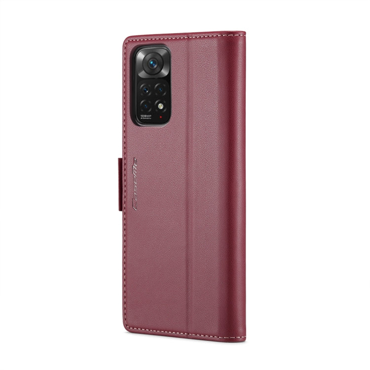 For Xiaomi Redmi Note 11 4G Global/Note 11S Global CaseMe 023 Butterfly Buckle Litchi Texture RFID Anti-theft Leather Phone Case(Wine Red) - free shipping - PMC TechLife - Order now!