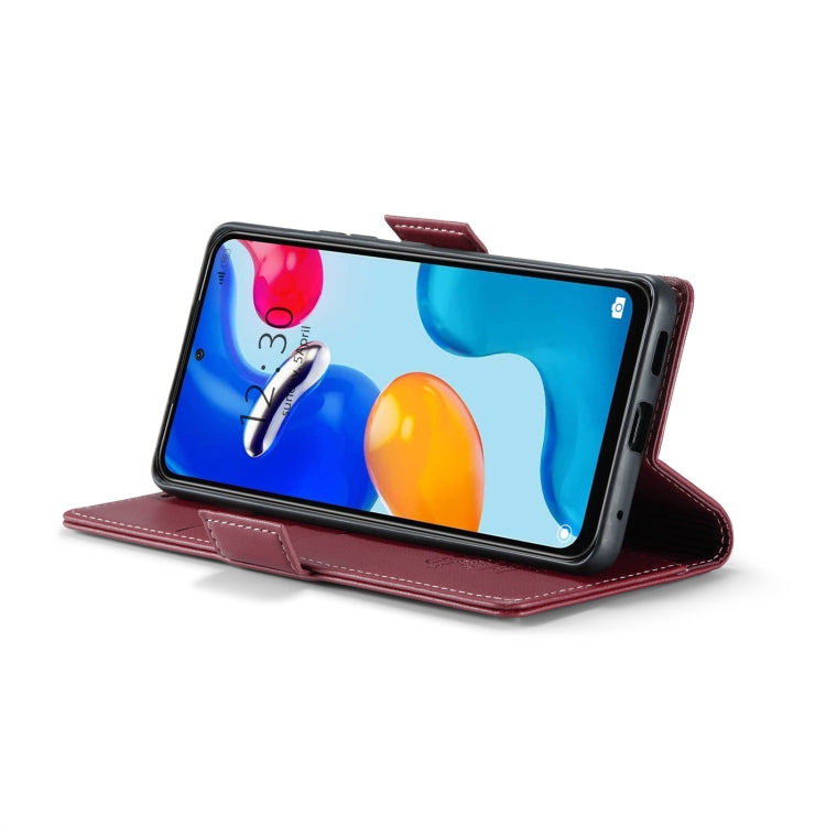 For Xiaomi Redmi Note 11 4G Global/Note 11S Global CaseMe 023 Butterfly Buckle Litchi Texture RFID Anti-theft Leather Phone Case(Wine Red) - free shipping - PMC TechLife - Order now!