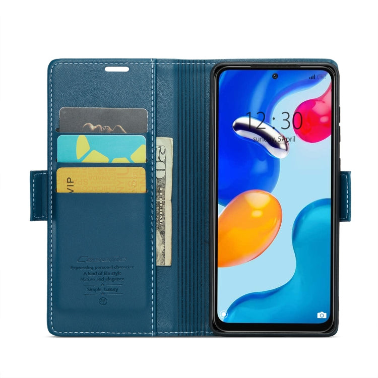 For Xiaomi Redmi Note 11 4G Global/Note 11S Global CaseMe 023 Butterfly Buckle Litchi Texture RFID Anti-theft Leather Phone Case(Blue) - free shipping - PMC TechLife - Order now!