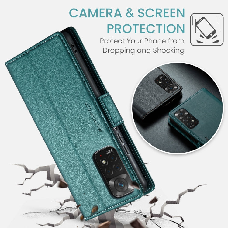 For Xiaomi Redmi Note 11 4G Global/Note 11S Global CaseMe 023 Butterfly Buckle Litchi Texture RFID Anti-theft Leather Phone Case(Pearly Blue) - free shipping - PMC TechLife - Order now!
