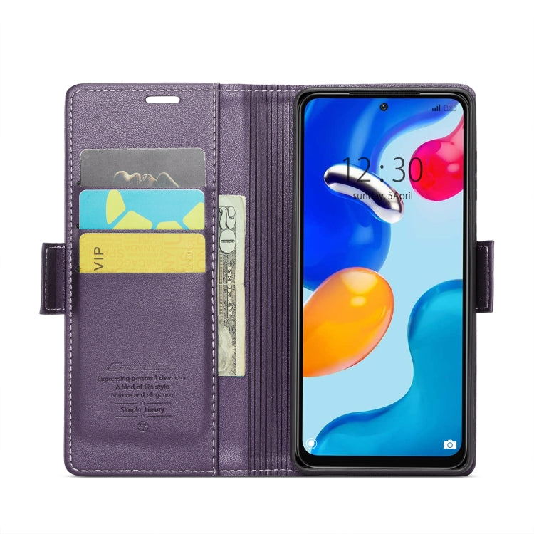 For Xiaomi Redmi Note 11 4G Global/Note 11S Global CaseMe 023 Butterfly Buckle Litchi Texture RFID Anti-theft Leather Phone Case(Pearly Purple) - free shipping - PMC TechLife - Order now!