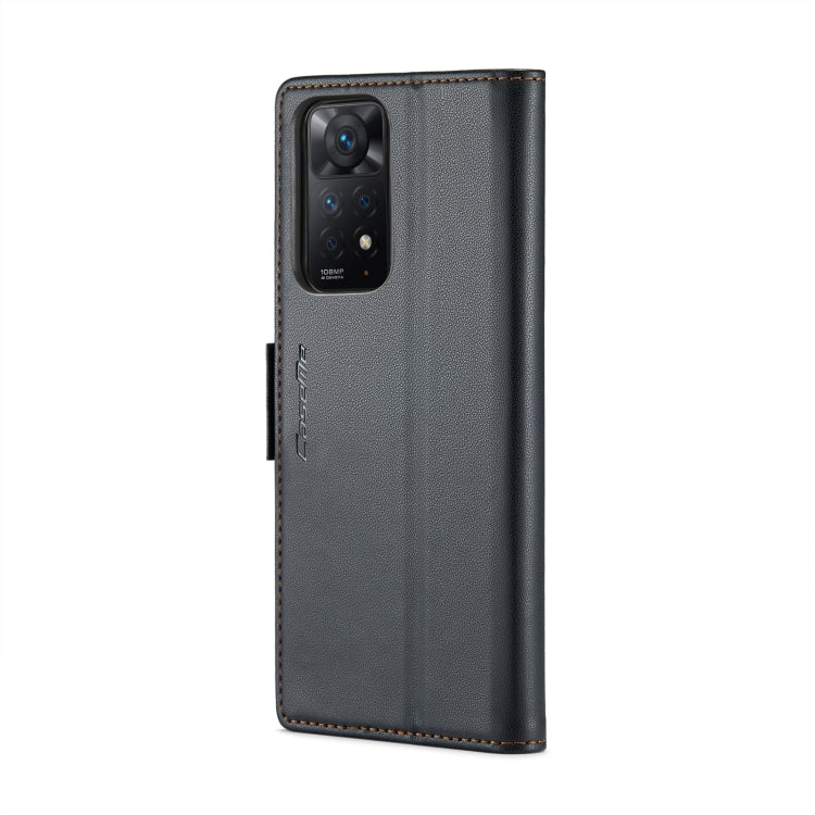 CaseMe 023 Butterfly Buckle Litchi Texture RFID Anti-theft Leather Phone Case For Xiaomi Redmi Note 11 Pro 5G Global/Redmi Note 11 Pro Global(Black) - free shipping - PMC TechLife - Order now!