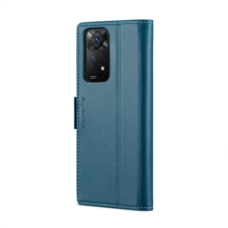 CaseMe 023 Butterfly Buckle Litchi Texture RFID Anti-theft Leather Phone Case For Xiaomi Redmi Note 11 Pro 5G Global/Redmi Note 11 Pro Global(Blue) - free shipping - PMC TechLife - Order now!