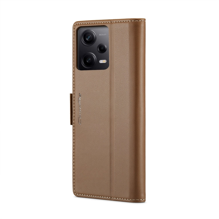 CaseMe 023 Butterfly Buckle Litchi Texture RFID Anti-theft Leather Phone Case For Xiaomi Poco X5 Pro 5G/Redmi Note 12 Pro 5G Global(Brown) - free shipping - PMC TechLife - Order now!