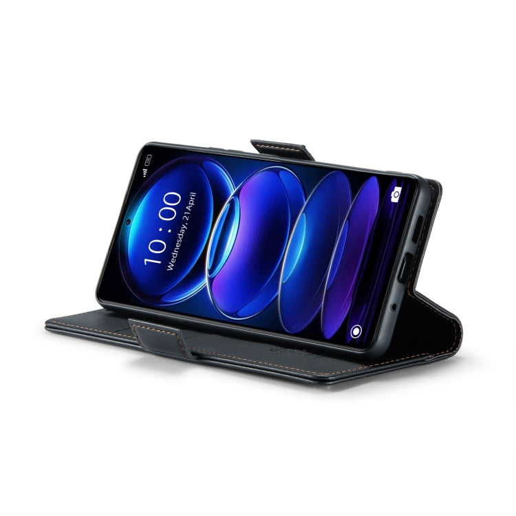For Xiaomi Redmi Note 12 Pro+ 5G Global CaseMe 023 Butterfly Buckle Litchi Texture RFID Anti-theft Leather Phone Case(Black) - free shipping - PMC TechLife - Order now!