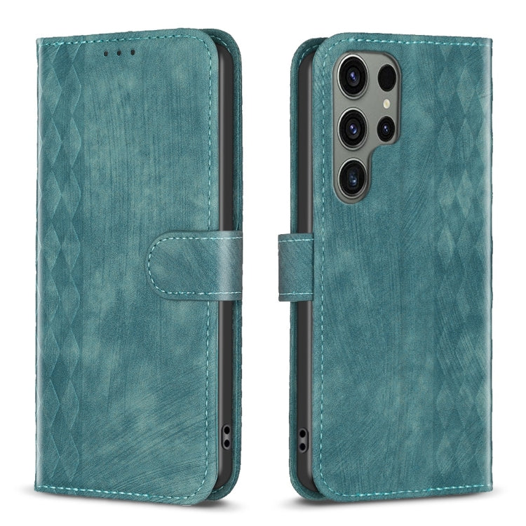 For Samsung Galaxy S23 Ultra 5G Plaid Embossed Leather Phone Case(Green) - free shipping - PMC TechLife - Order now!