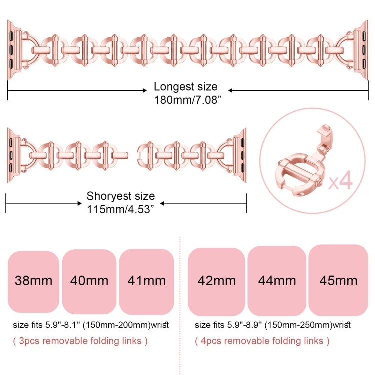 Ladder Buckle Metal Watch Band For Apple Watch SE 2022 44mm(Pink) - Watch Bands by PMC TechLife | Online Shopping South Africa | PMC TechLife