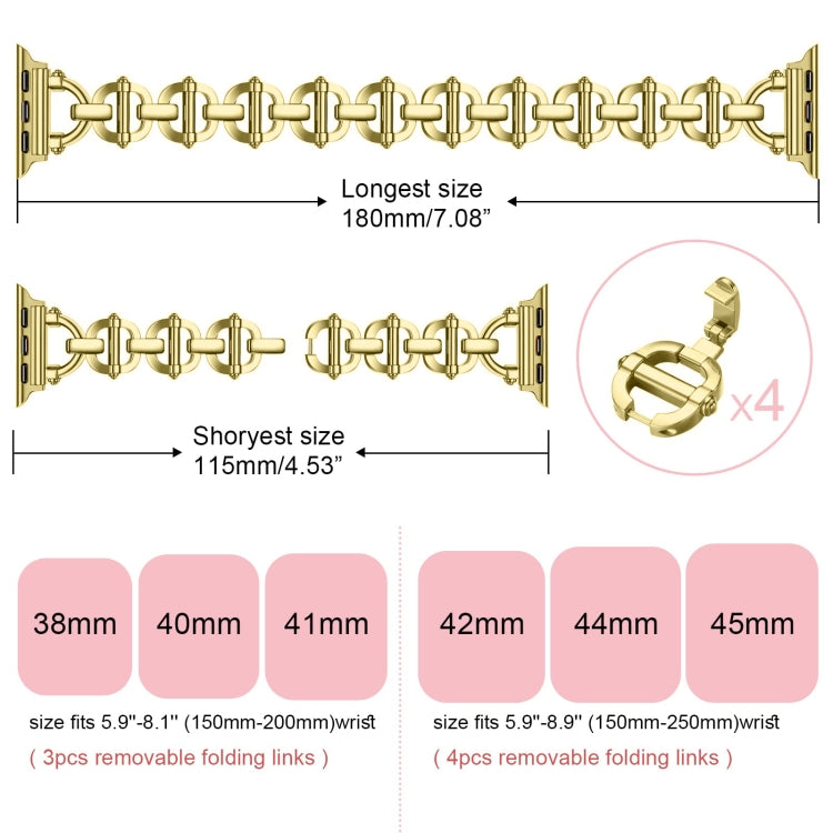 Ladder Buckle Metal Watch Band For Apple Watch SE 2022 44mm(Gold) - Watch Bands by PMC TechLife | Online Shopping South Africa | PMC TechLife