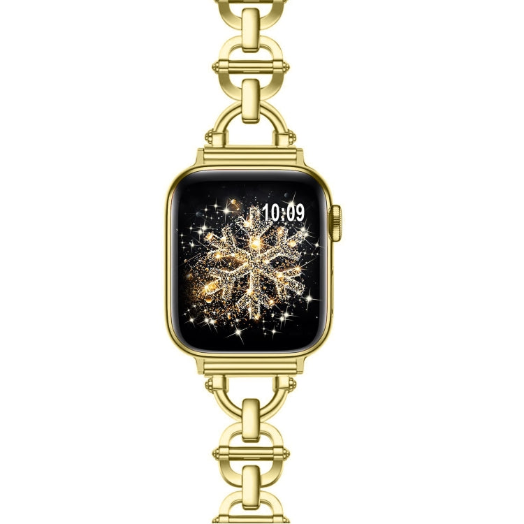 Ladder Buckle Metal Watch Band For Apple Watch SE 2022 44mm(Gold) - Watch Bands by PMC TechLife | Online Shopping South Africa | PMC TechLife
