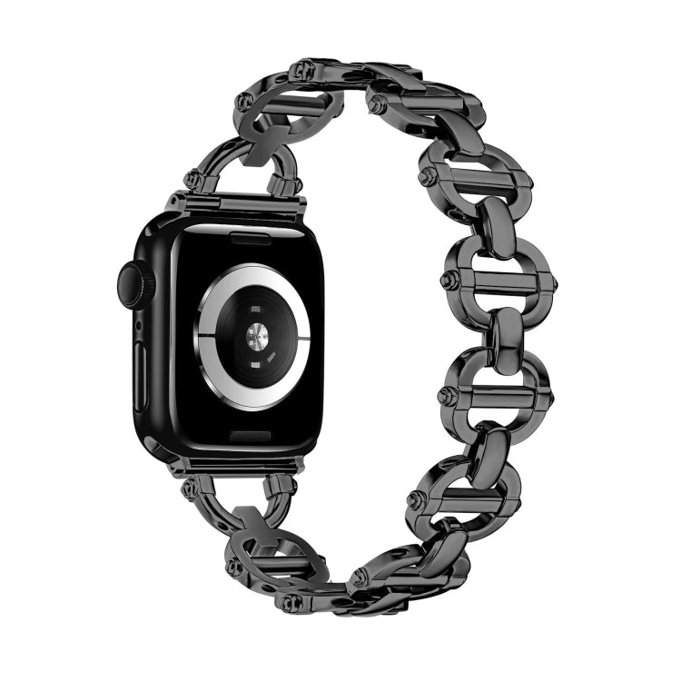 Ladder Buckle Metal Watch Band For Apple Watch SE 40mm(Black) - Watch Bands by PMC TechLife | Online Shopping South Africa | PMC TechLife