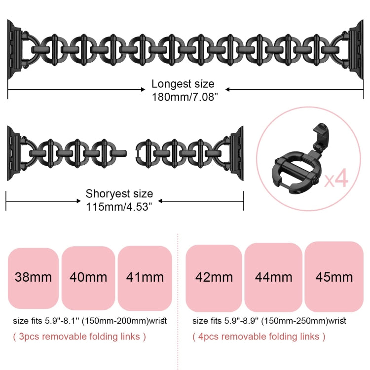 Ladder Buckle Metal Watch Band For Apple Watch SE 40mm(Black) - Watch Bands by PMC TechLife | Online Shopping South Africa | PMC TechLife