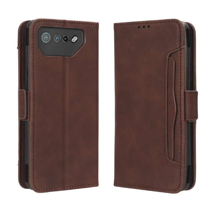 For ASUS ROG Phone 7 Skin Feel Calf Texture Card Slots Leather Phone Case(Brown) - free shipping - PMC TechLife - Order now!